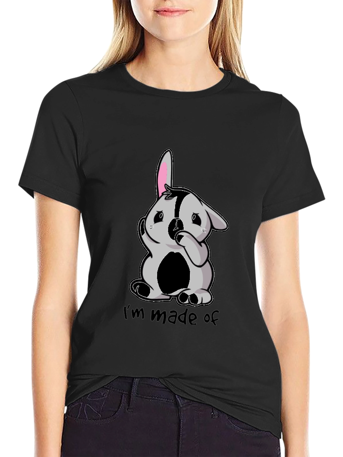 Im Made of Bunny Black T-Shirt