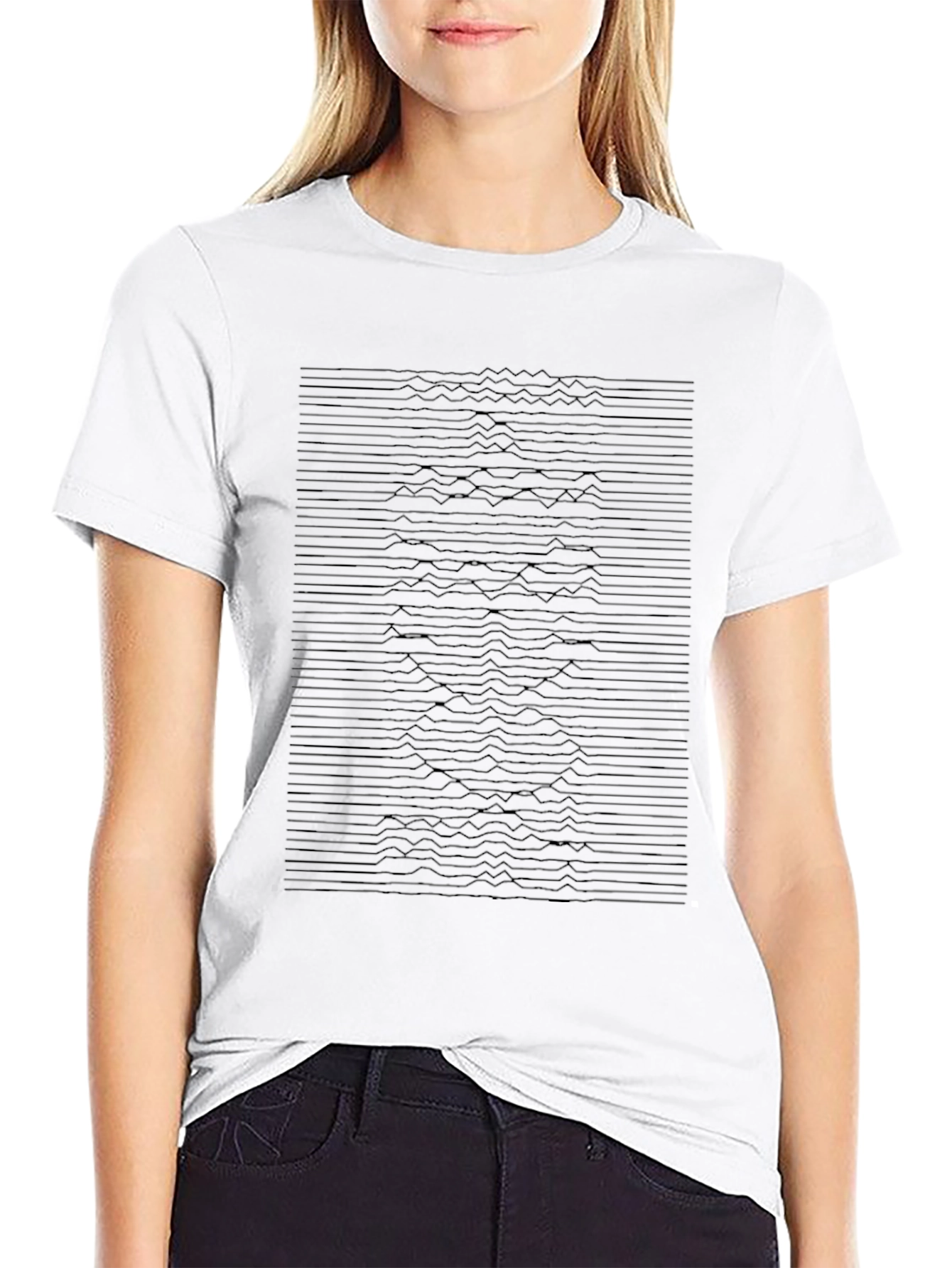 Abstract Line Graphic Black T-Shirt - Modern Design