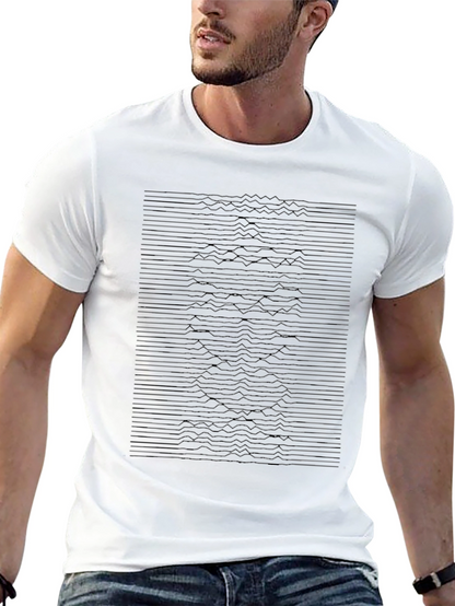 Abstract Line Graphic Black T-Shirt - Modern Design