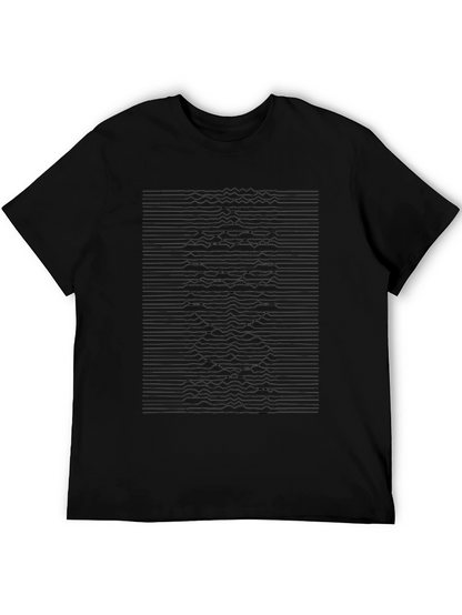 Abstract Line Graphic Black T-Shirt - Modern Design