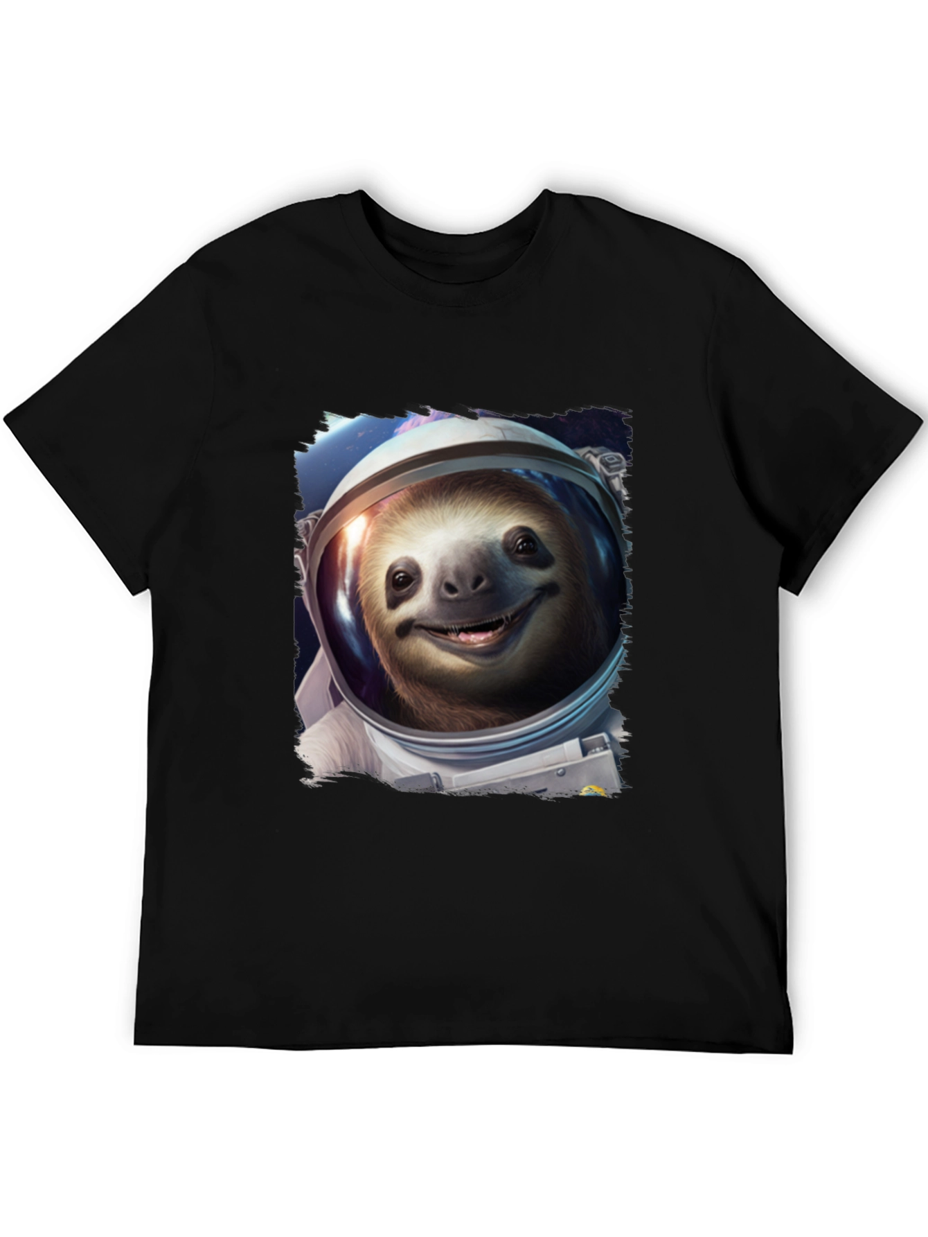 Sloth Astronaut Graphic Tee - Black
