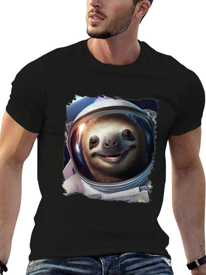 Sloth Astronaut Graphic Tee - Black