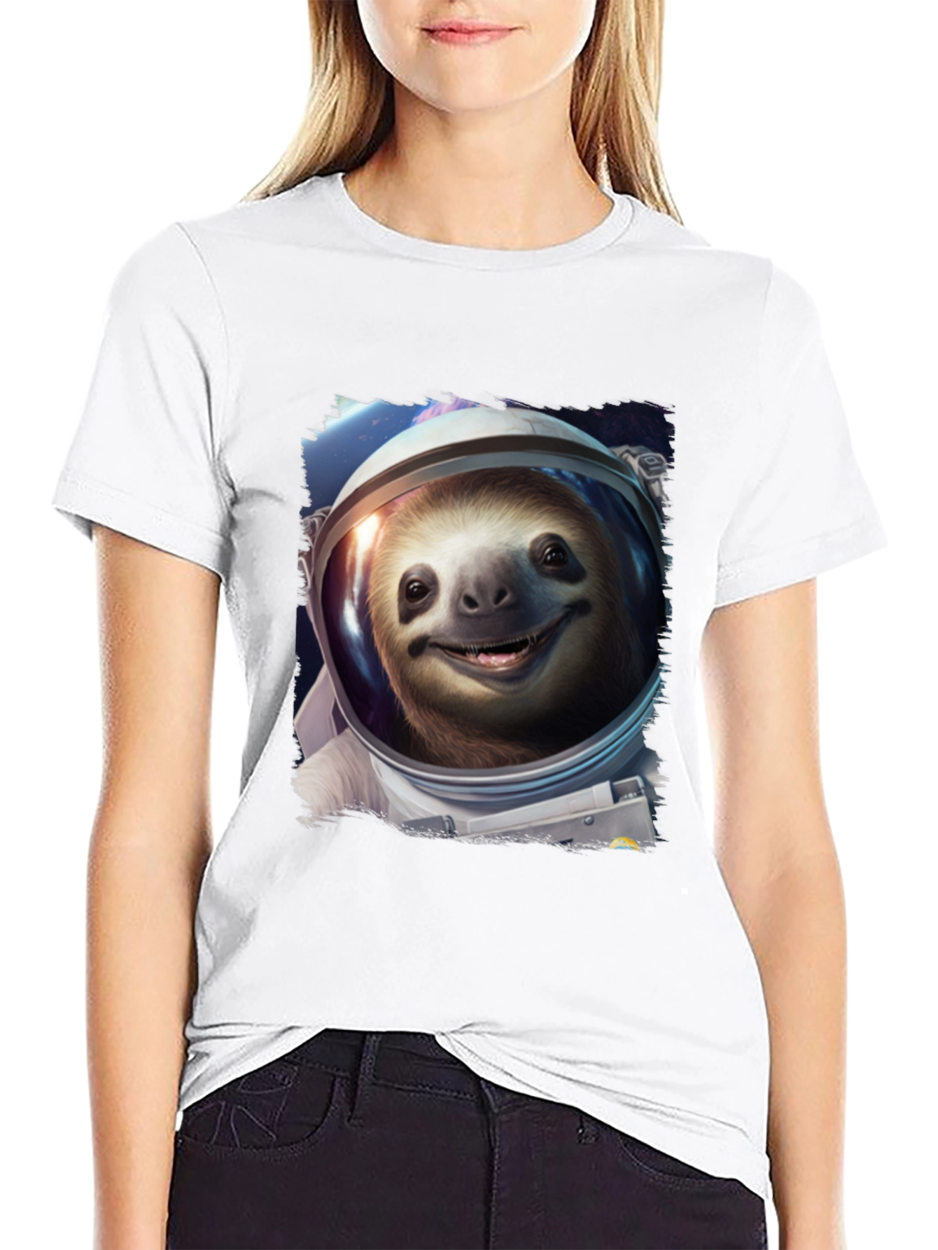 Sloth Astronaut Graphic Tee - Black