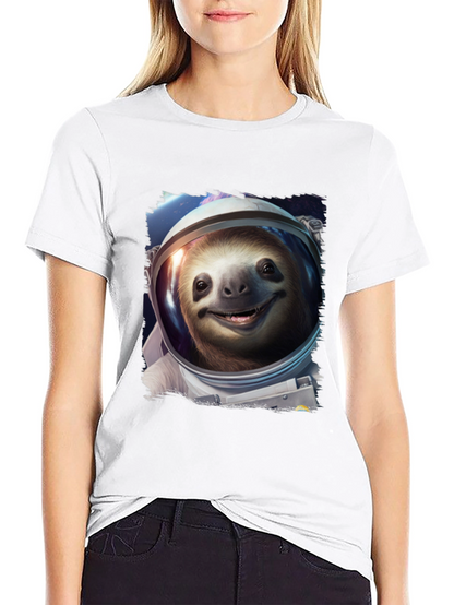 Sloth Astronaut Graphic Tee - Black