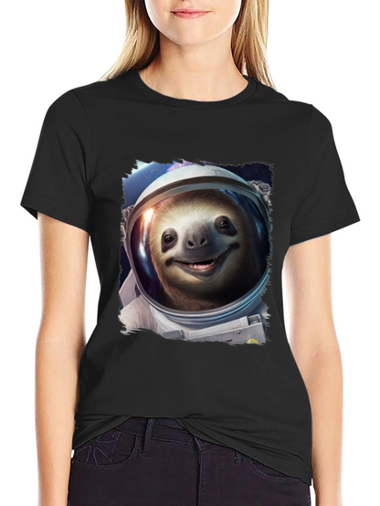 Sloth Astronaut Graphic Tee - Black