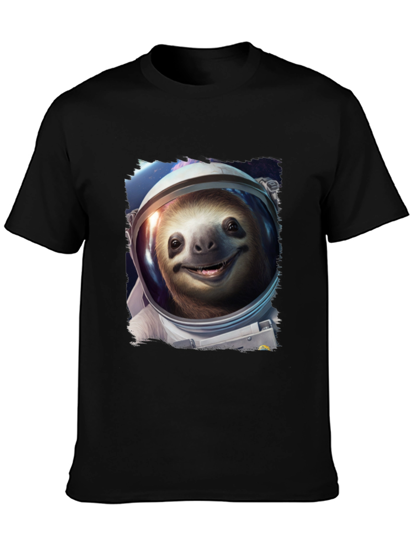 Sloth Astronaut Graphic Tee - Black