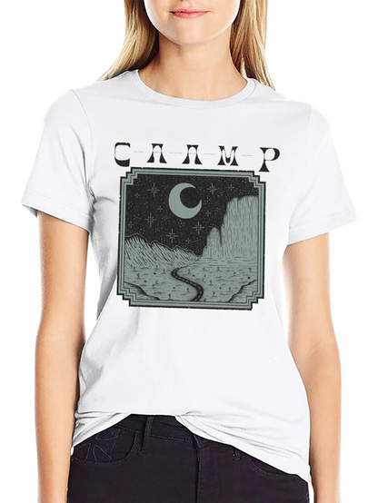 Mens Black Moonlit Desert Graphic T-Shirt