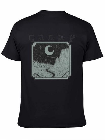 Mens Black Moonlit Desert Graphic T-Shirt