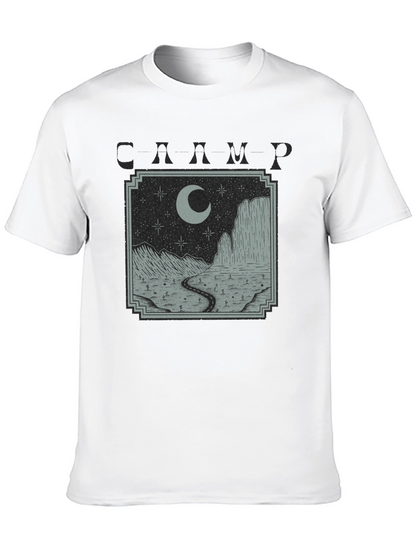 Mens Black Moonlit Desert Graphic T-Shirt