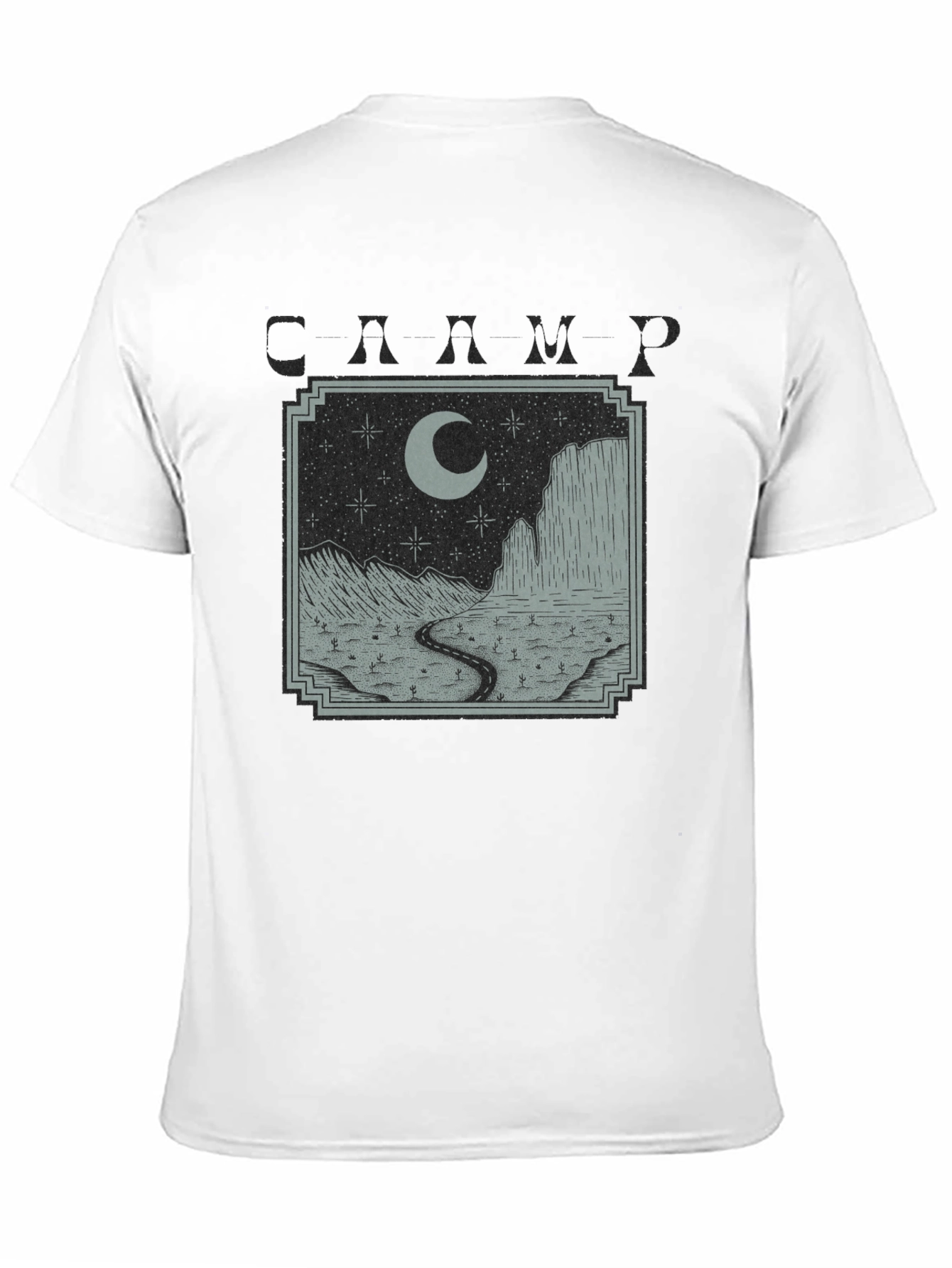 Mens Black Moonlit Desert Graphic T-Shirt
