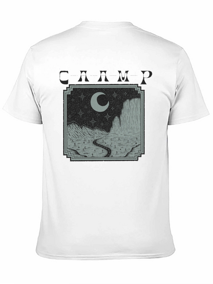 Mens Black Moonlit Desert Graphic T-Shirt