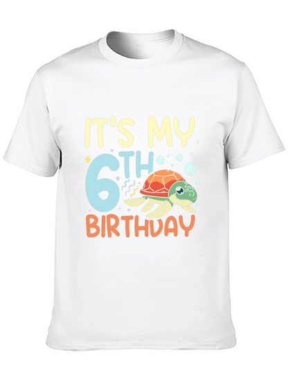 Its My 6th Birthday Turtle Black T-Shirt