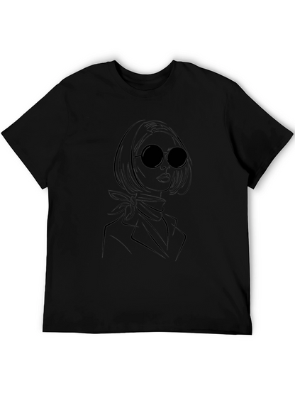 Elegant Woman Graphic Tee - Black