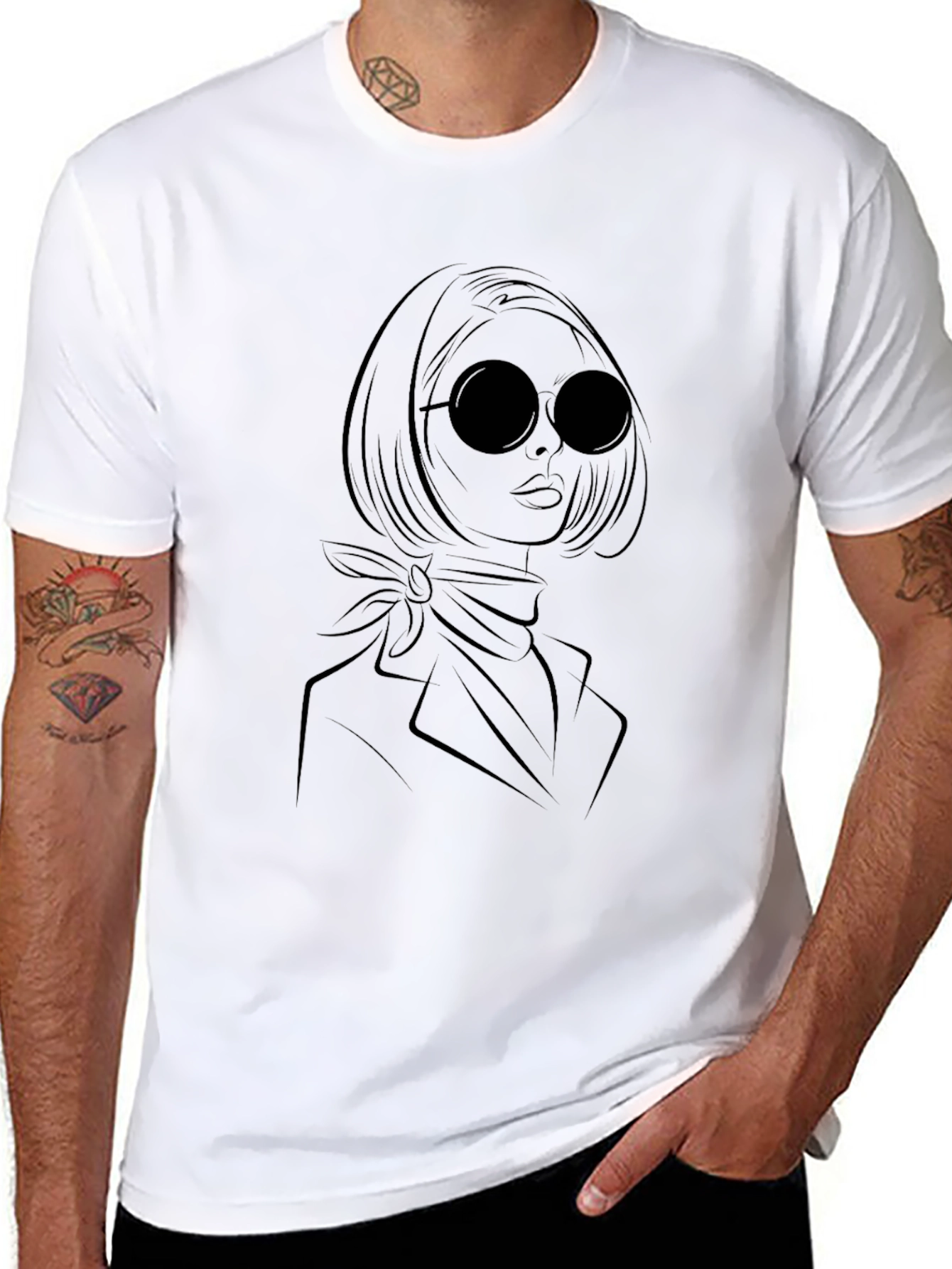 Elegant Woman Graphic Tee - Black