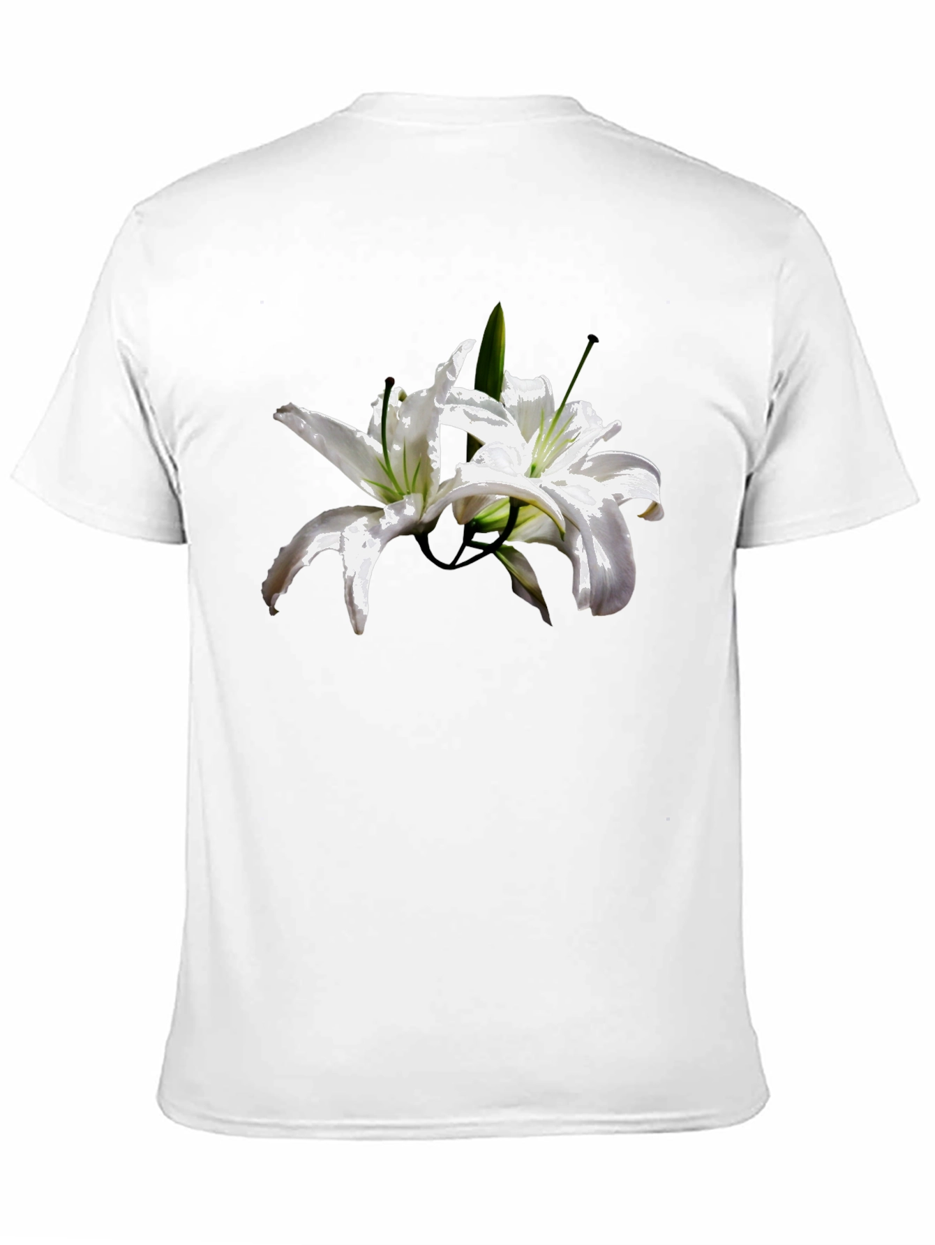 Floral Lily Graphic Tee - Stylish Black T-Shirt