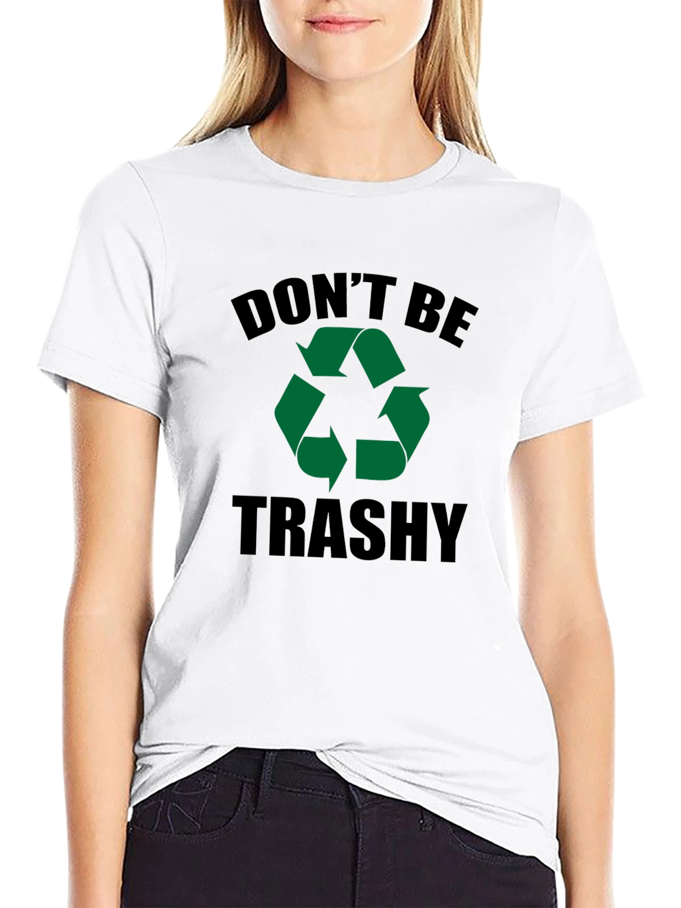 Dont Be Trashy Recycle Graphic Black Tee