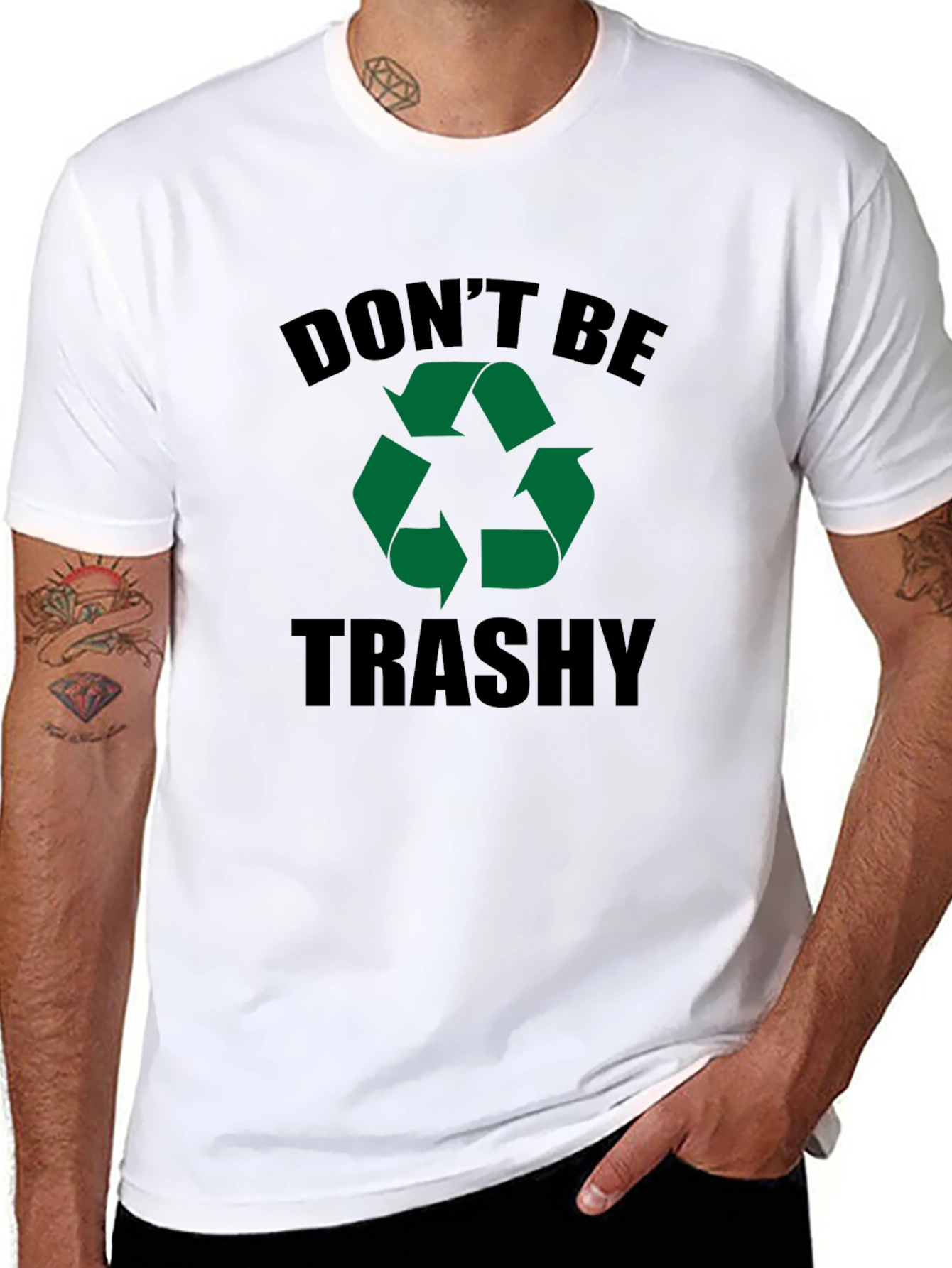 Dont Be Trashy Recycle Graphic Black Tee