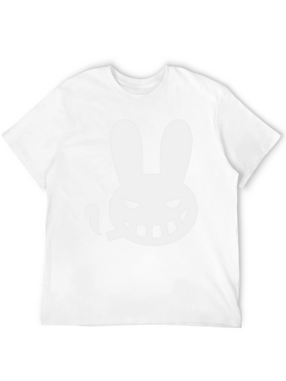 Mens Black T-Shirt - Smoking Rabbit Graphic Tee