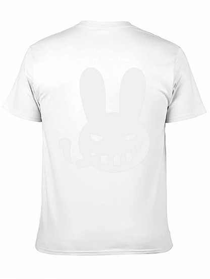 Mens Black T-Shirt - Smoking Rabbit Graphic Tee