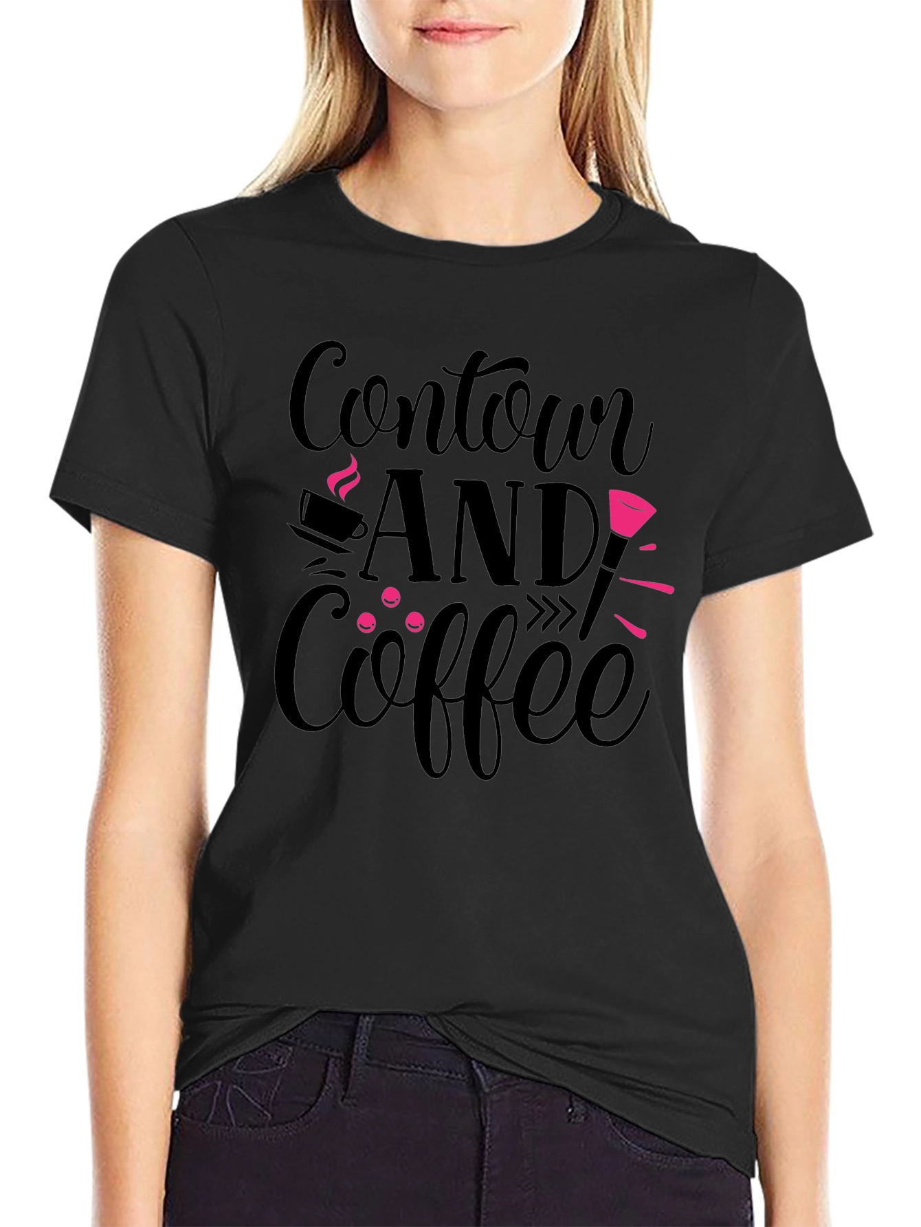Contour and Coffee Graphic Tee - Black