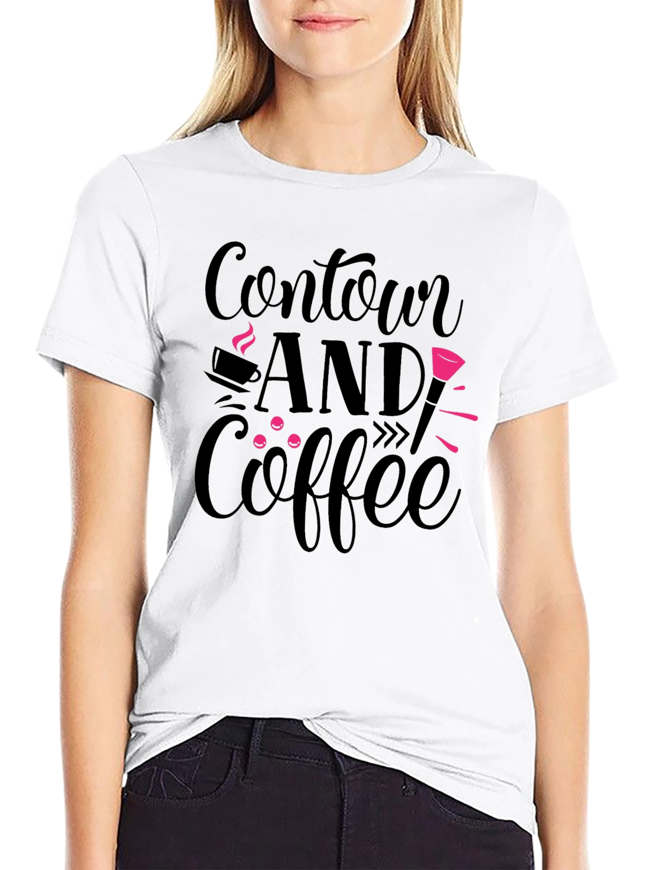 Contour and Coffee Graphic Tee - Black
