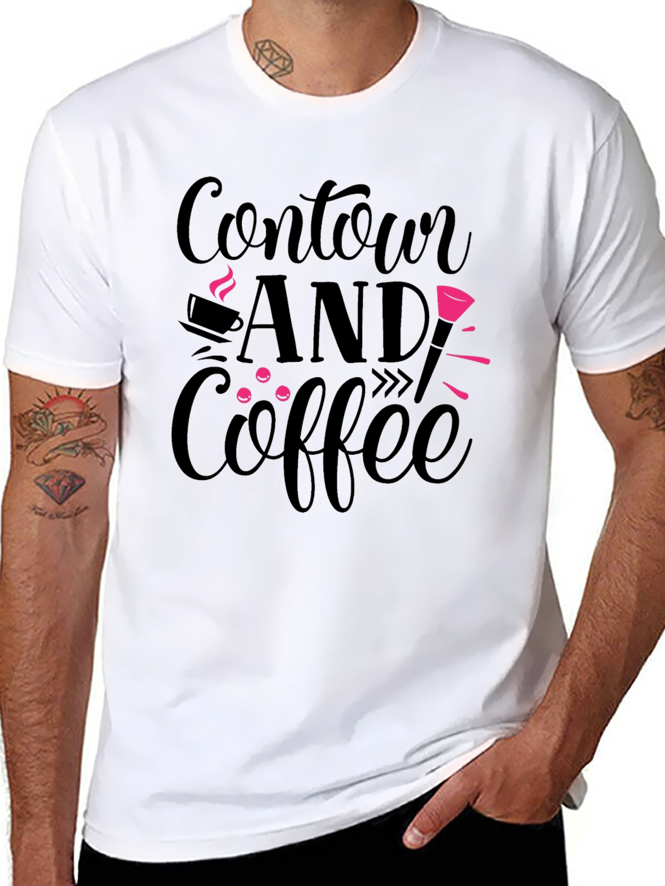 Contour and Coffee Graphic Tee - Black