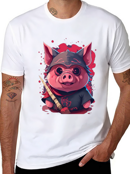 Ninja Pig Graphic T-Shirt - Black