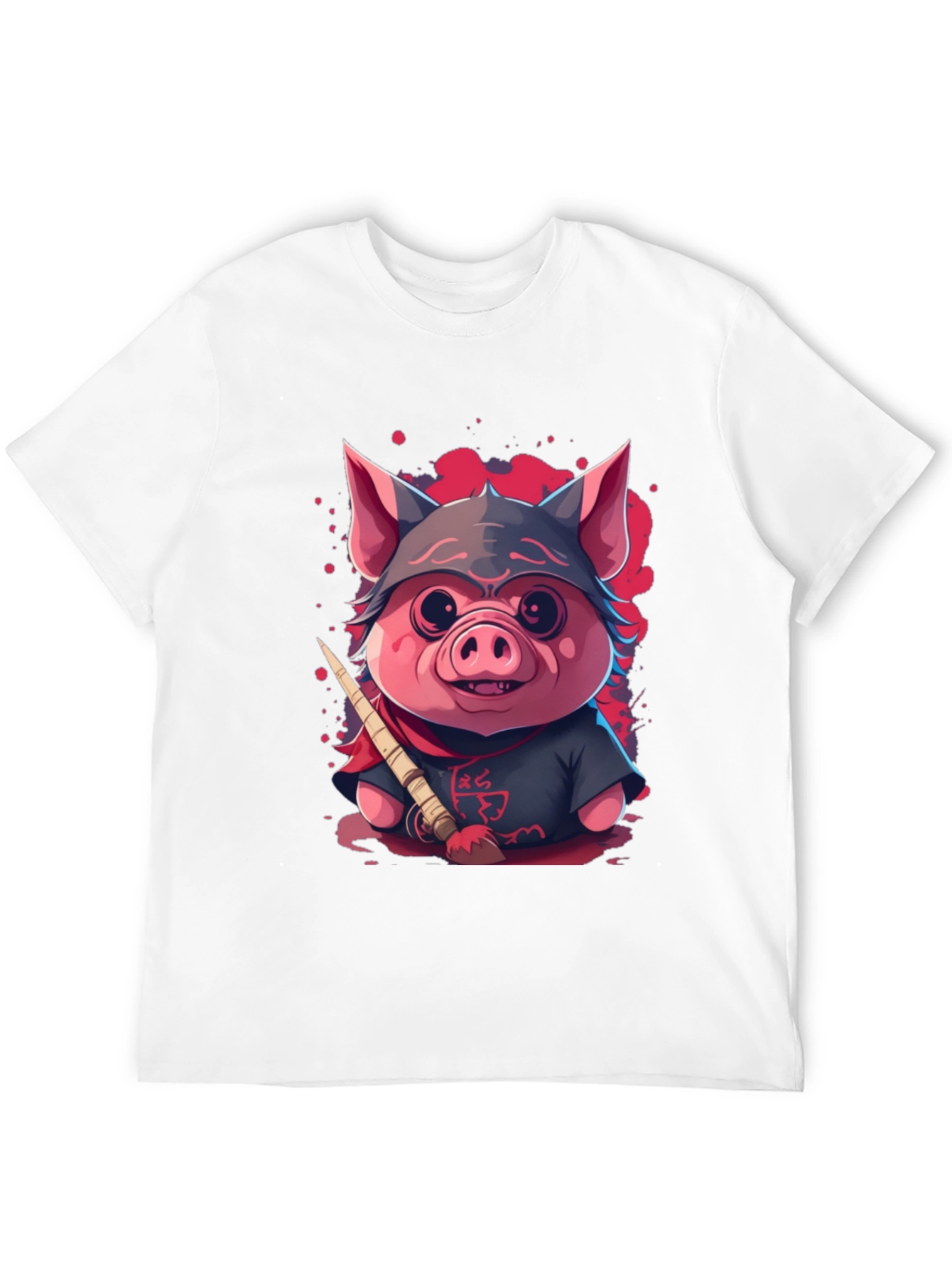 Ninja Pig Graphic T-Shirt - Black