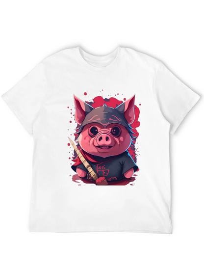 Ninja Pig Graphic T-Shirt - Black