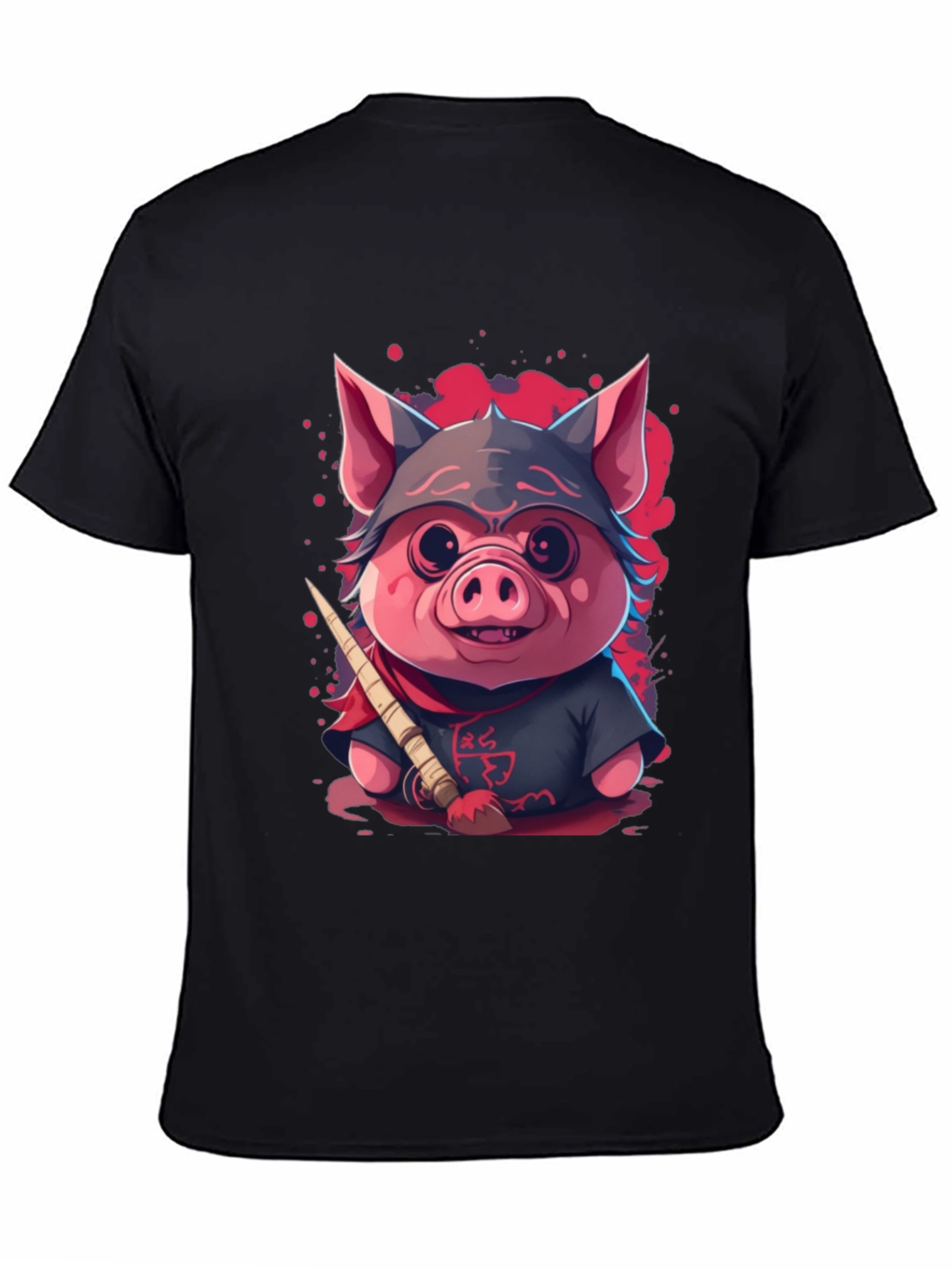Ninja Pig Graphic T-Shirt - Black