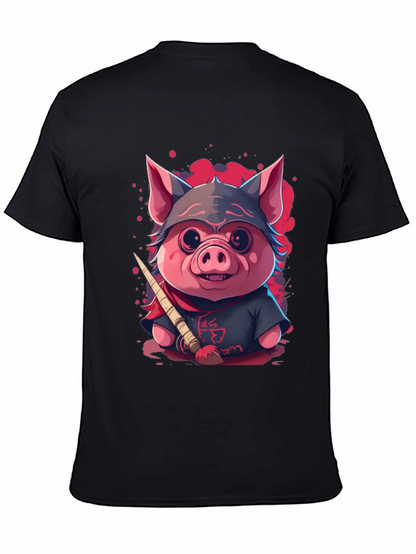 Ninja Pig Graphic T-Shirt - Black