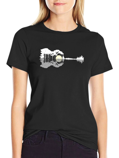 Guitar Landscape Graphic Tee - Black