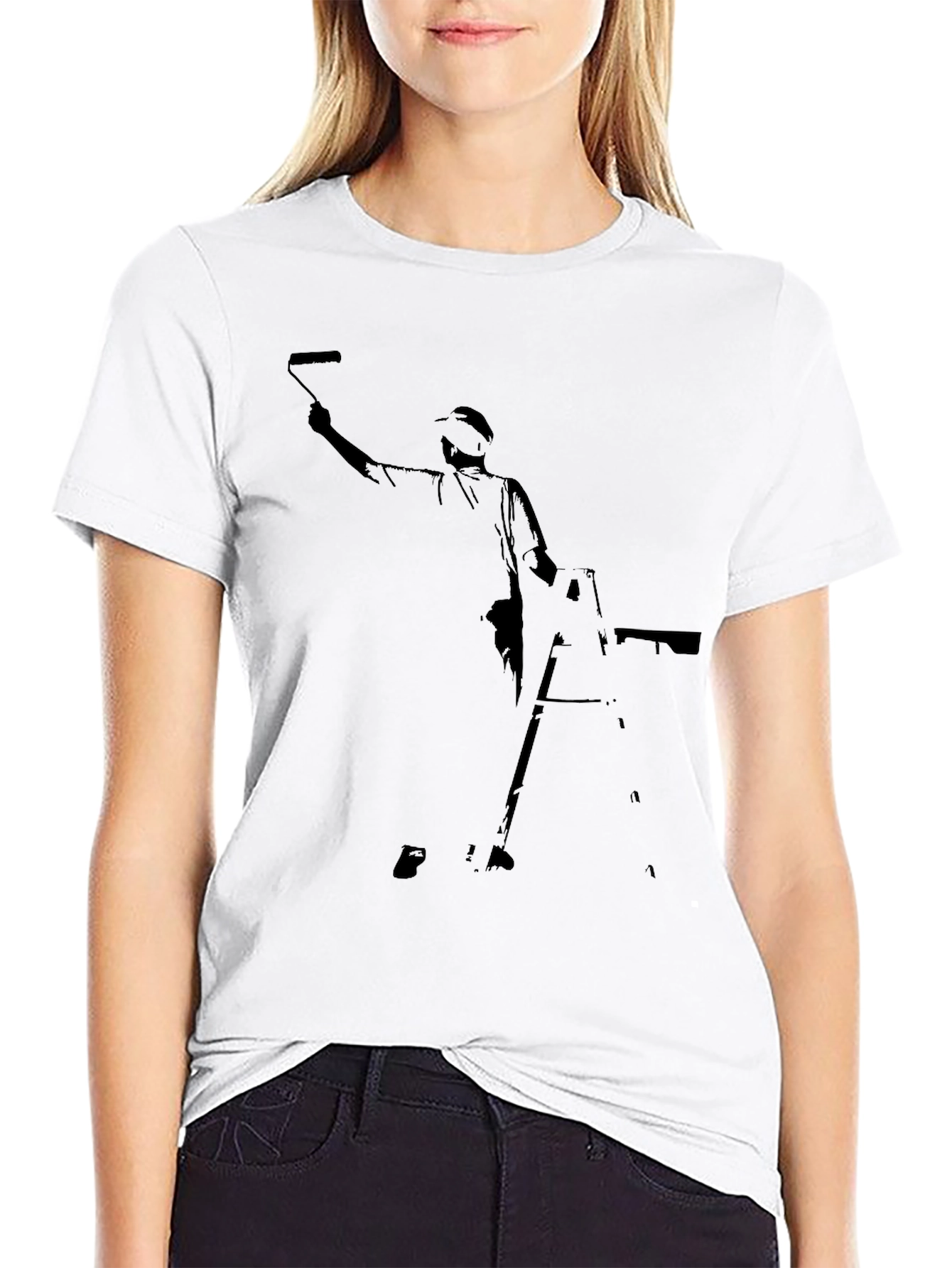 Painter Silhouette Black T-Shirt