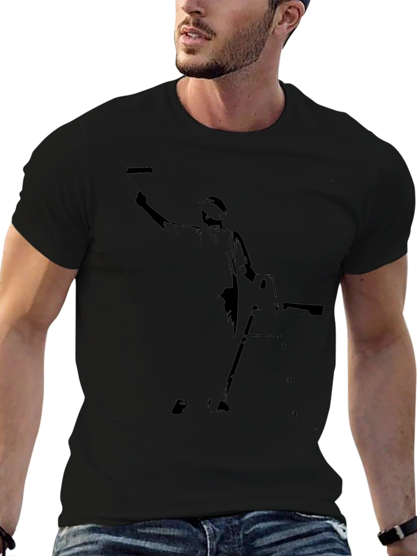 Painter Silhouette Black T-Shirt