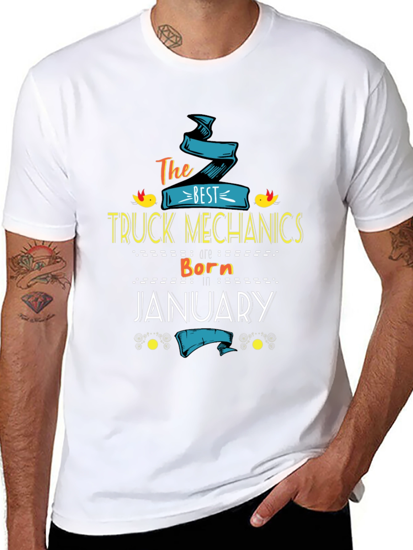 Best Truck Mechanics Born In January T-Shirt
