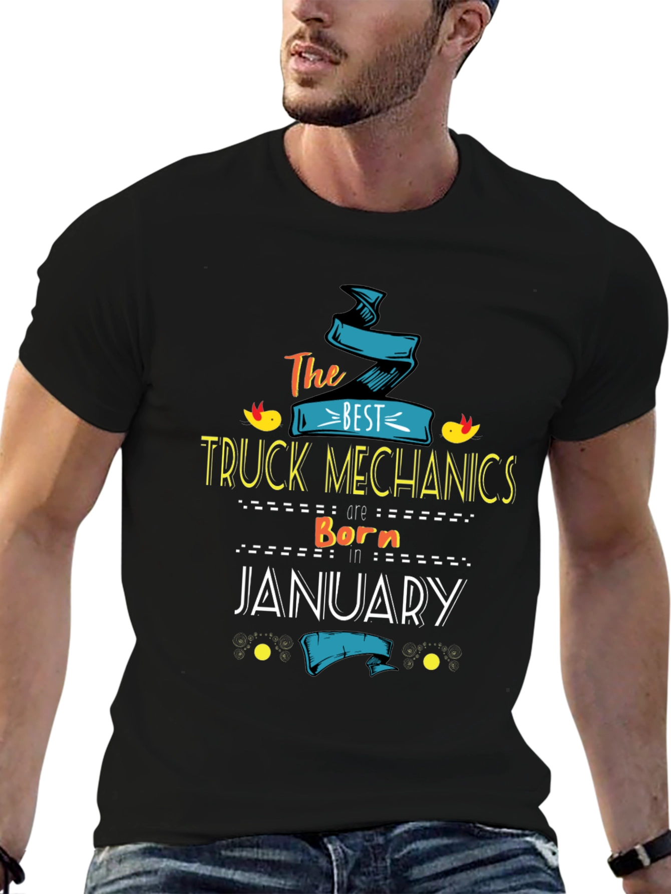 Best Truck Mechanics Born In January T-Shirt