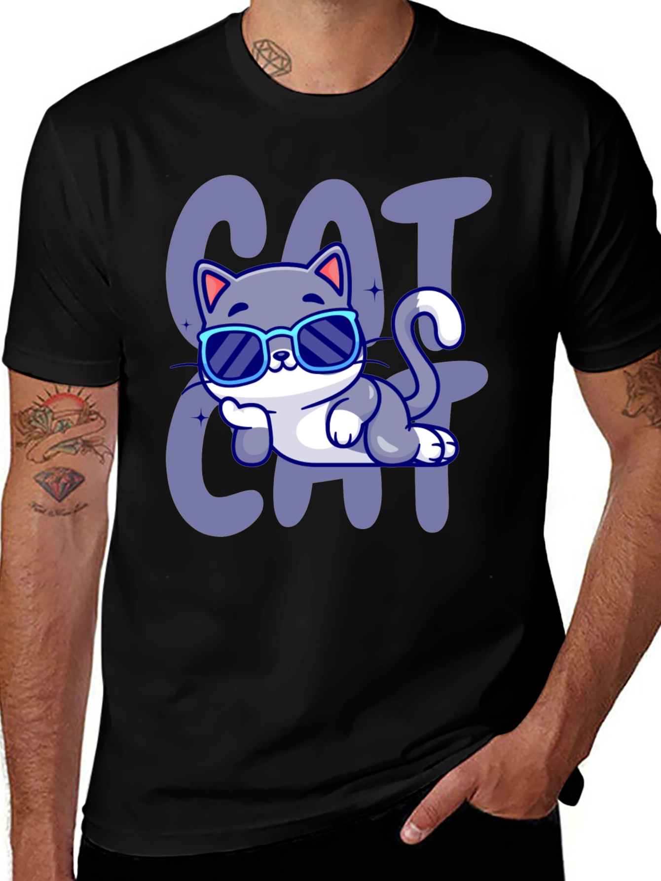 Cool Cat Cartoon T-Shirt