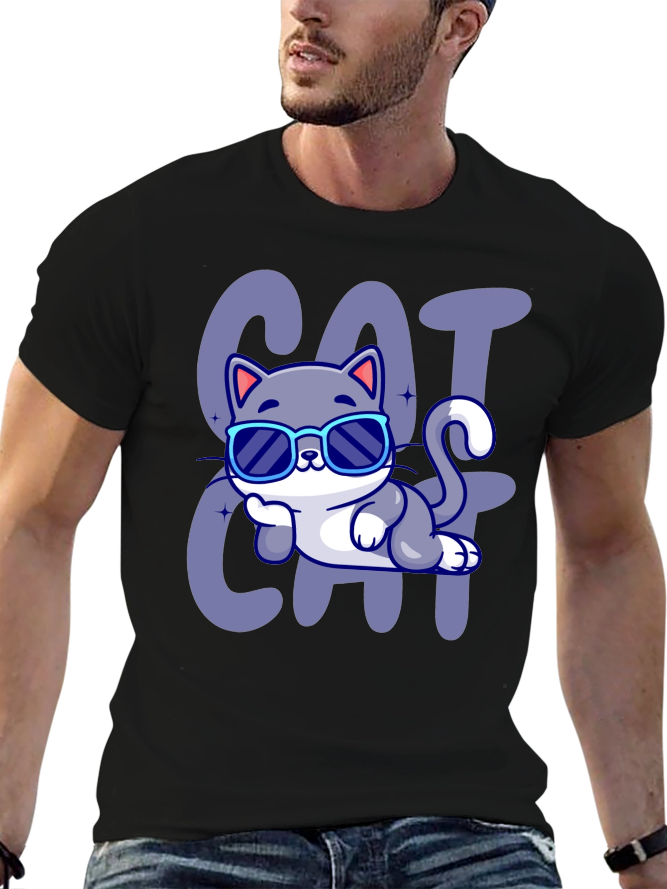 Cool Cat Cartoon T-Shirt