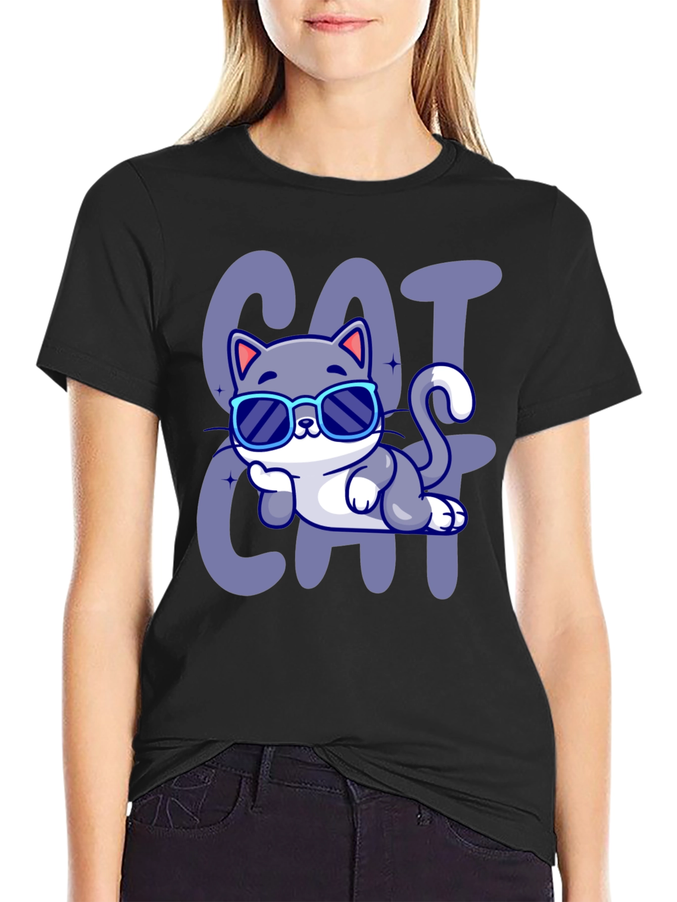 Cool Cat Cartoon T-Shirt