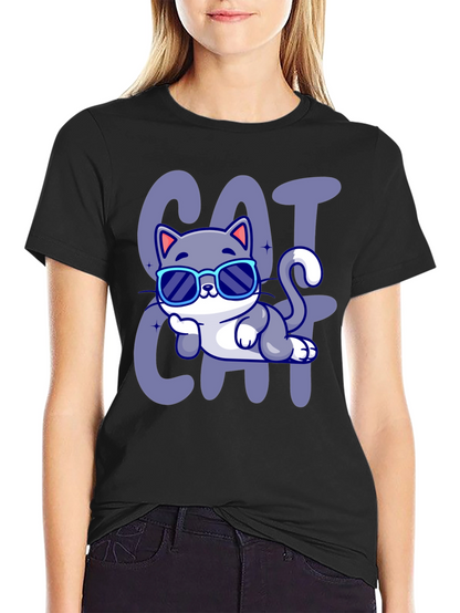 Cool Cat Cartoon T-Shirt