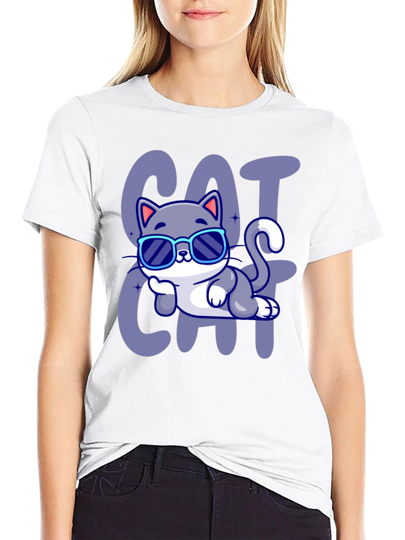 Cool Cat Cartoon T-Shirt