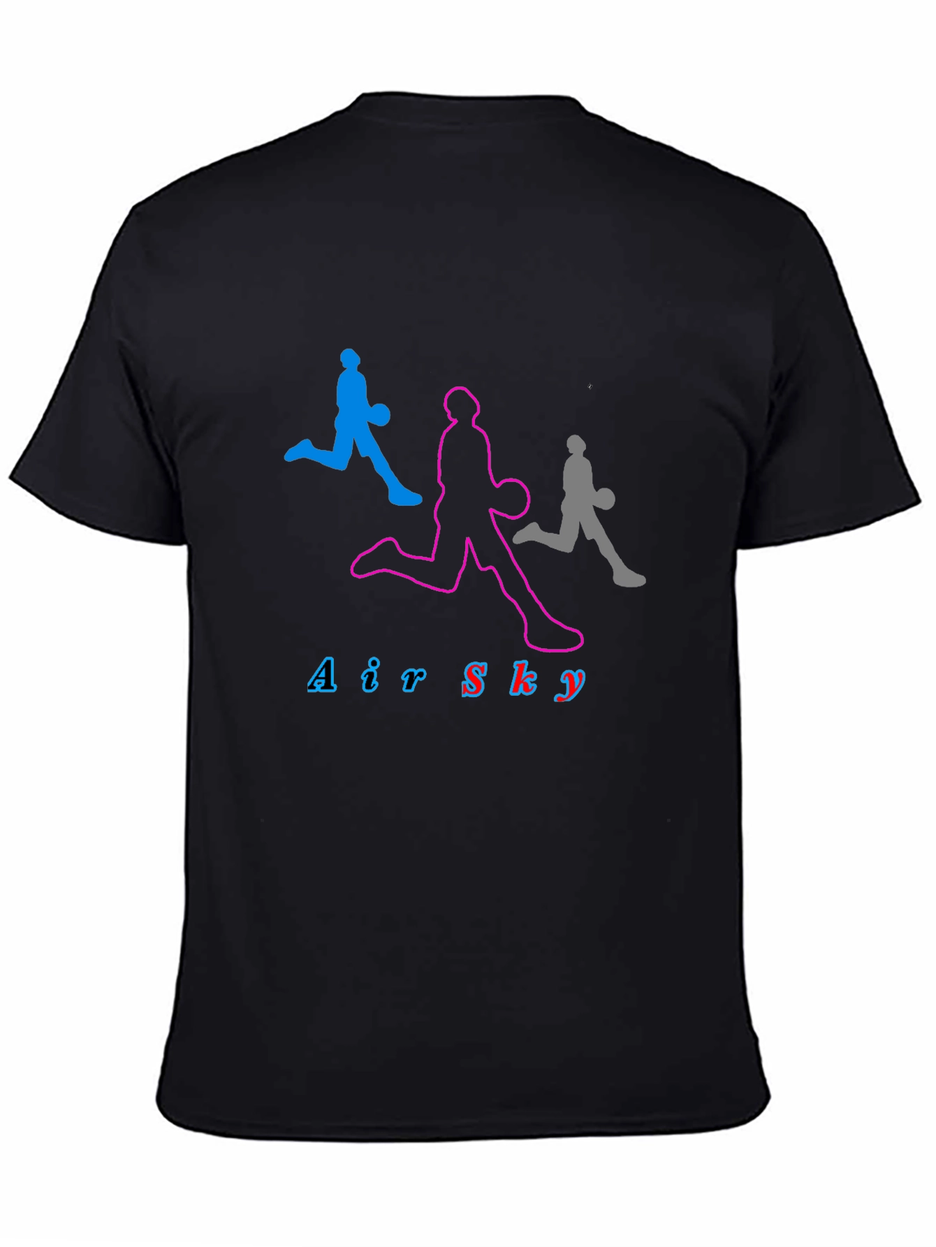 Air Sky Graphic Tee - Black Cotton Basketball Shirt