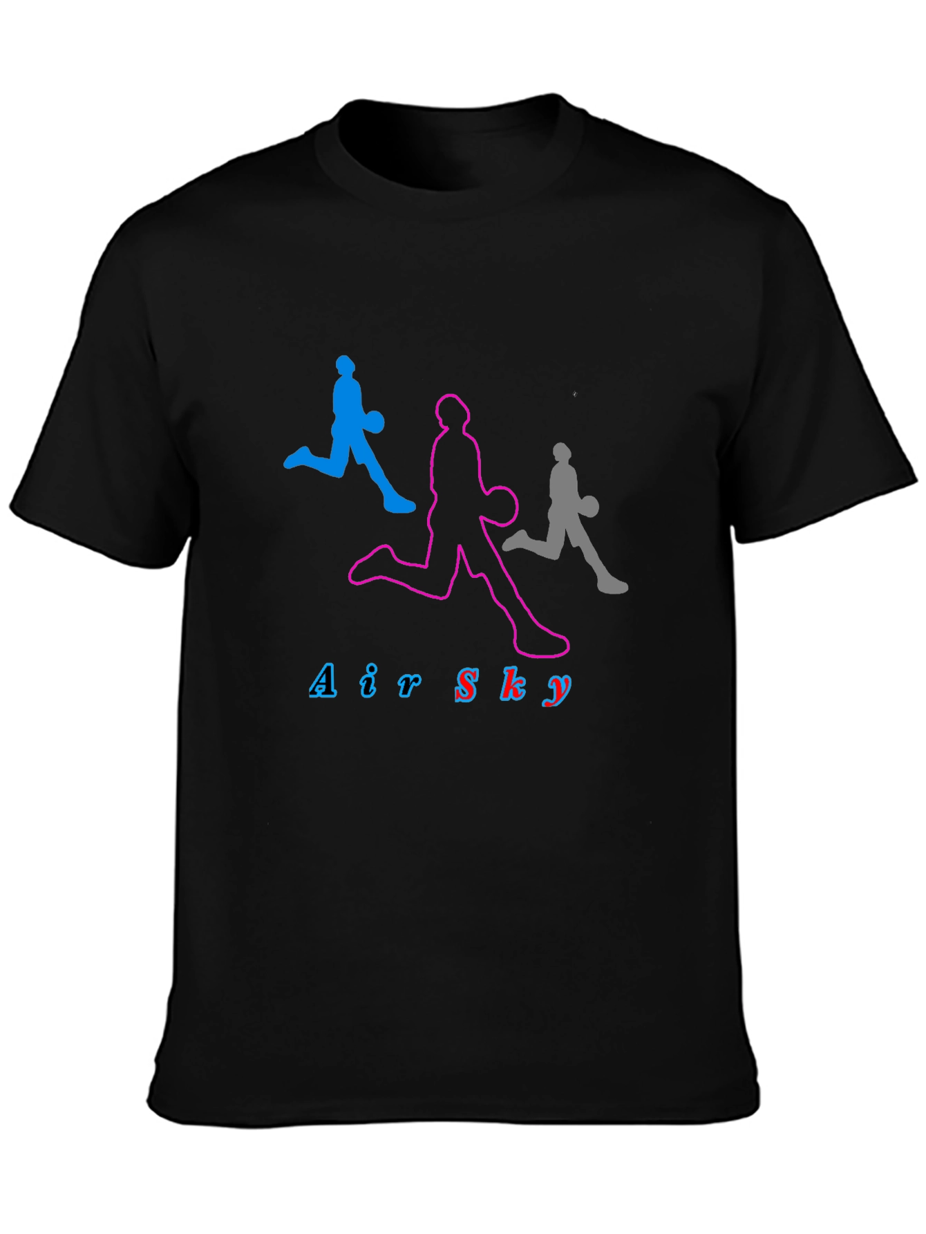 Air Sky Graphic Tee - Black Cotton Basketball Shirt