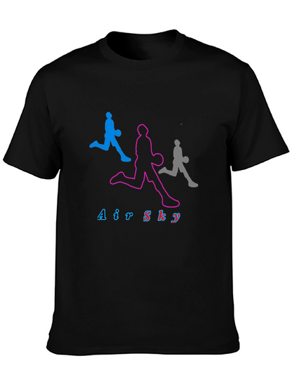 Air Sky Graphic Tee - Black Cotton Basketball Shirt