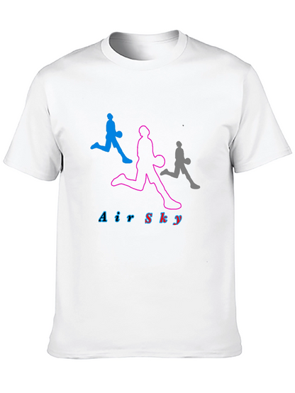 Air Sky Graphic Tee - Black Cotton Basketball Shirt