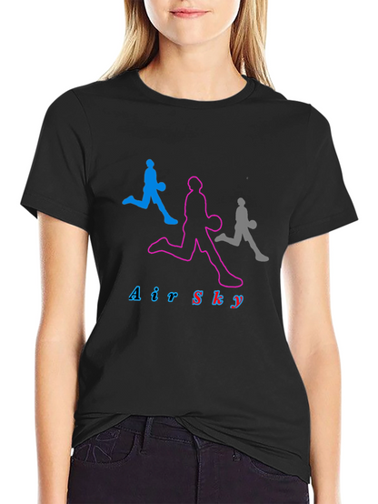 Air Sky Graphic Tee - Black Cotton Basketball Shirt