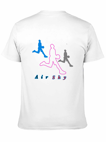 Air Sky Graphic Tee - Black Cotton Basketball Shirt