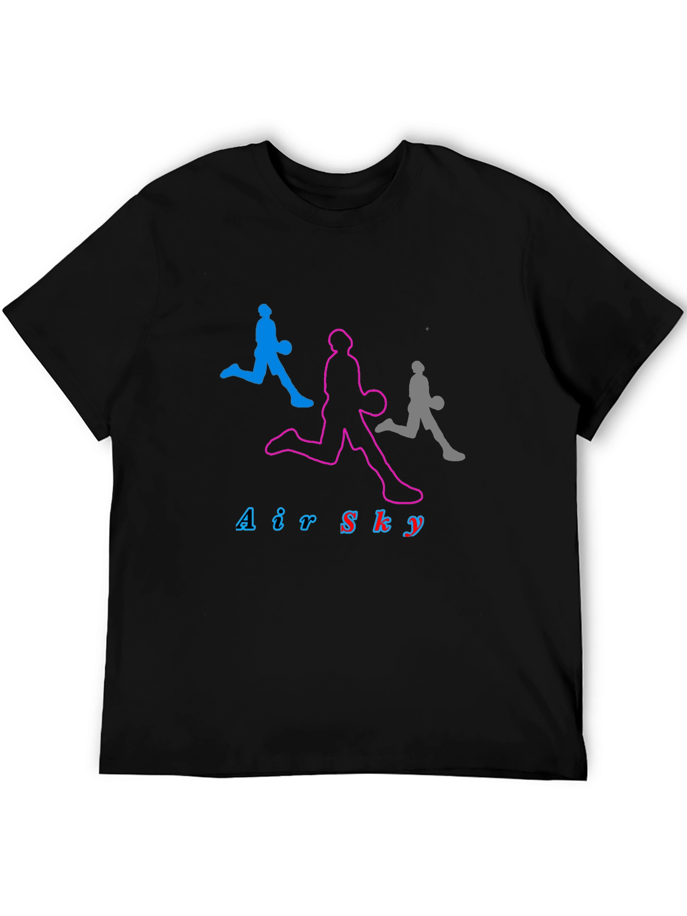 Air Sky Graphic Tee - Black Cotton Basketball Shirt