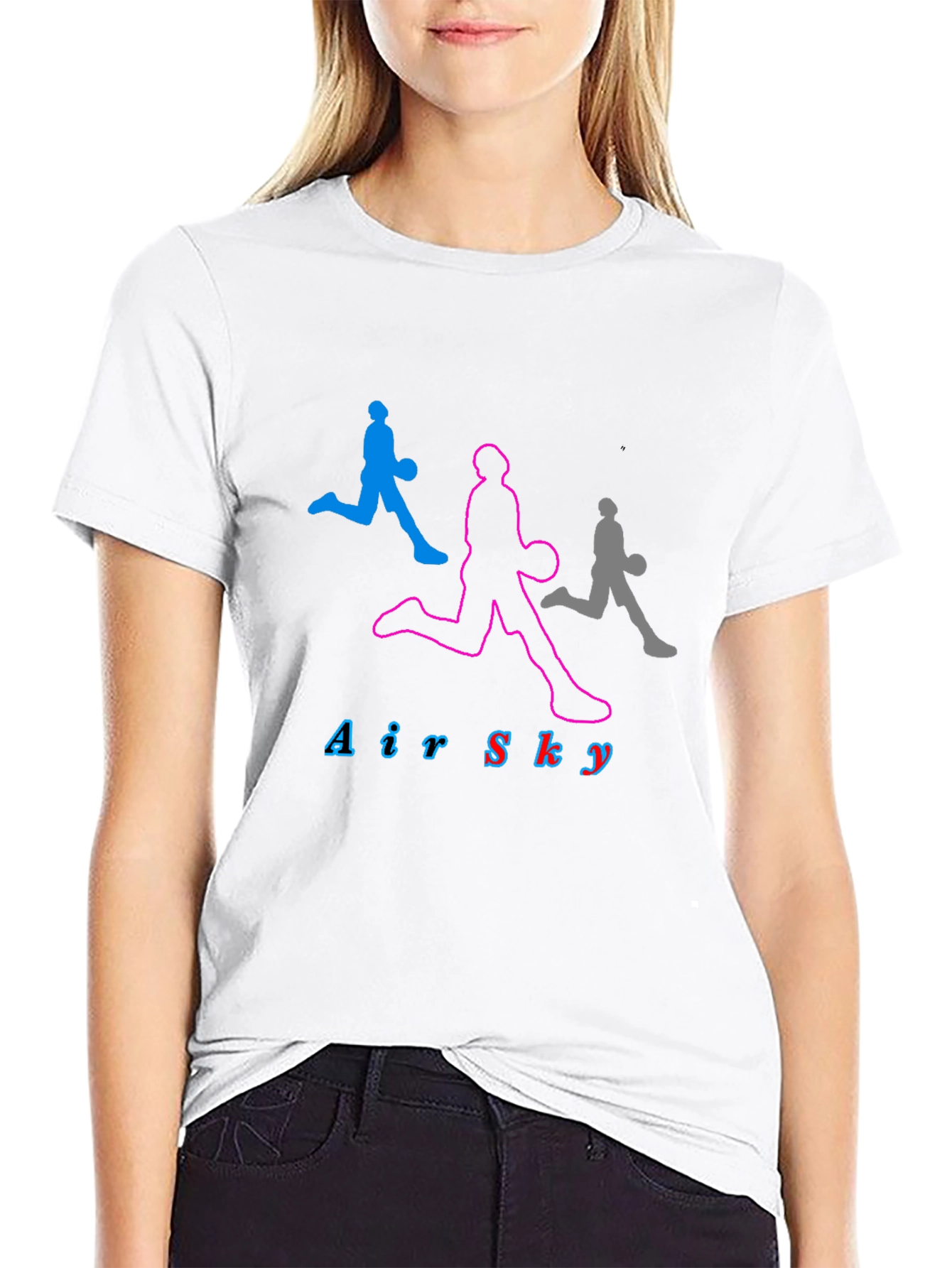 Air Sky Graphic Tee - Black Cotton Basketball Shirt