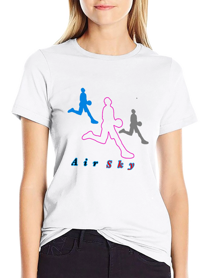 Air Sky Graphic Tee - Black Cotton Basketball Shirt